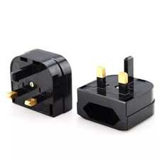 EU 2 Pin to UK 3 Pin Plug Power Adapter Converter Mains Fused Adapter UK NEW
