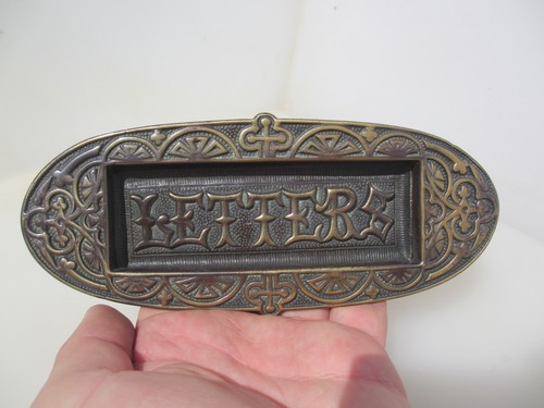 Victorian brass letterbox - brass,