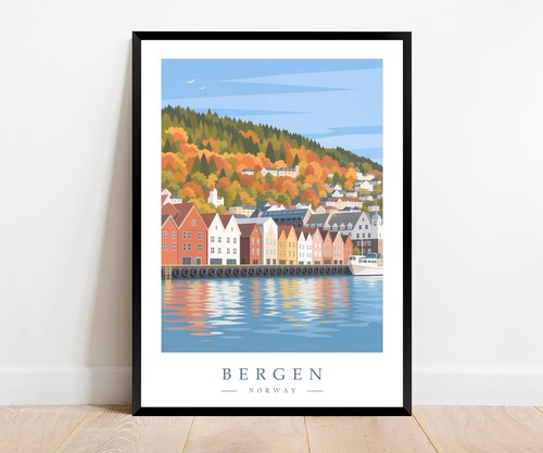 Bergen colourful wooden houses - wooden,