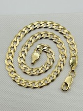 Solid 9ct Yellow Gold 4.5mm Curb Chain Mens Bracelet 8.5 INCH New 4.4gr