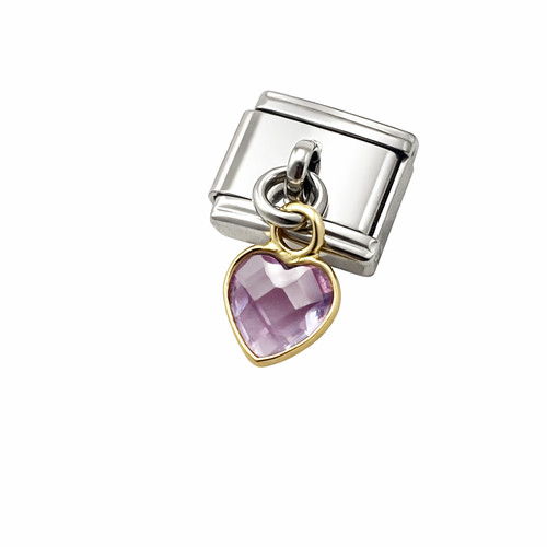 Purple heart gem drop italian - drop,