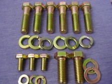 Ford Kent Crossflow H/T ZINC & COLOUR Plated Bellhousing/Starter Motor Bolts(11)