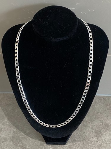 Stamped silver chain necklace - stamped,