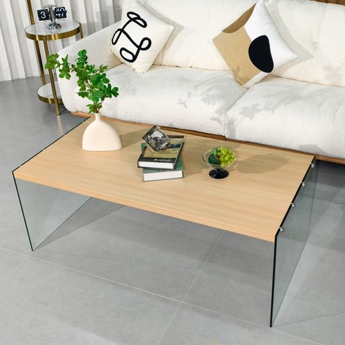 Tempered glass coffee table - glass,