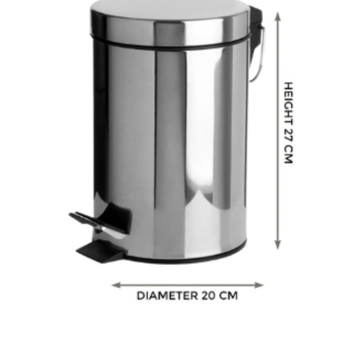 Stainless steel pedal bin - steel,