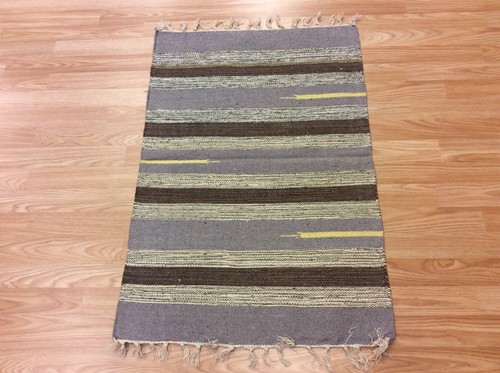 Striped grey brown handloomed - brown,