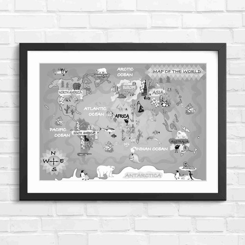 Kids world map - kids, cities