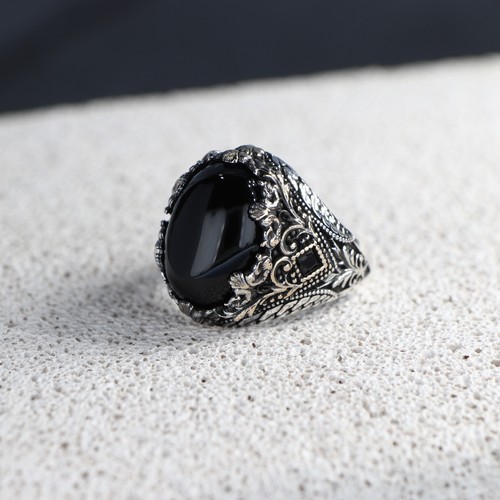 Vintage onyx stone ring - stone,
