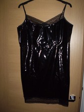 LADIES BLACK PVC PARTY DRESS ~