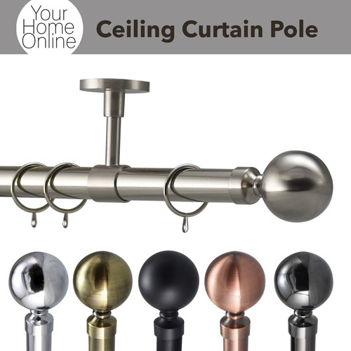 Metal curtain pole - curtain, ceiling