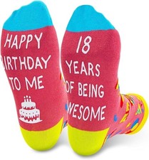 Birthday Gifts Socks 18Th Birthday Gifts for Girls Novelty Socks 18 Years Old Fu