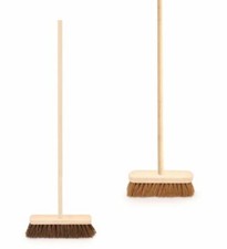 PACK OF 2 SOFT & STIFF YARD SWEEPING BRUSH BROOM & WOODEN HANDLE