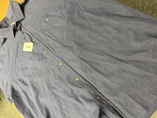 Tuktuk Far Afield Linen Shirt Indigo Size 5 Xl 24.5 Pit To Pit