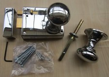 OLD RETRO STYLE BEDROOM BATHROOM RIM DOOR LATCH LOCK KNOB HANDLES