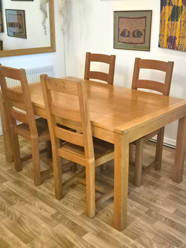 Oak wood rectangular dining - oak,
