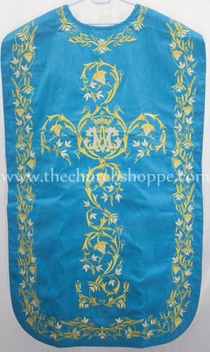 Marian blue roman chasuble - marian,