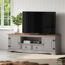 TV Unit Grey Pine 2 Drawer 2