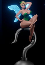 Tinkerbell on the Hook - Unpainted - Anime Fairy Statue Decoration Figure
