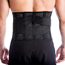 Double Pull Breathable Lumbar Lower Bad Back Pain Posture Support Belt Brace 