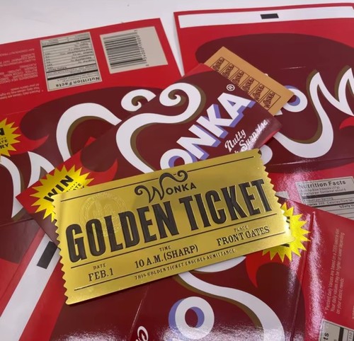 Wonka chocolate bar wrappers - chocolate,
