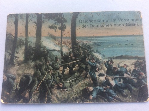 Ww1 postcard bayonet battle - postcard,