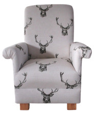 Fryetts Stag Fabric Child's Chair Kids Charcoal Deer Nursery Grey Armchair New