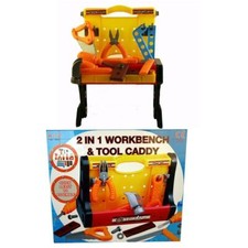 New 2 In 1 Work Bench Tool Caddy Work Bench Diy Building Play Childrens Kid Boys