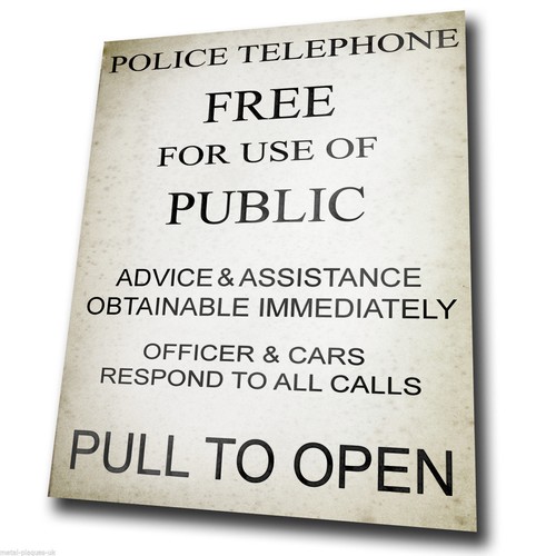 Police phone box sign - police,