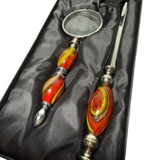 Murano glass handled letter