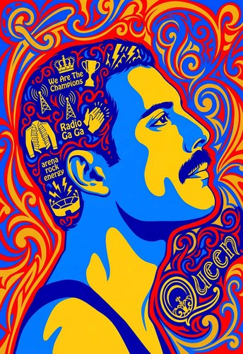 Freddie mercury retro - freddie,