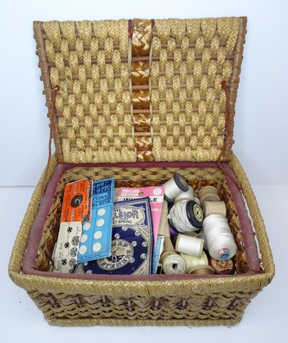 Vintage sewing basket - basket, &