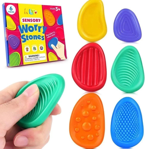 6pcs textured sensory worry - 6pcs,