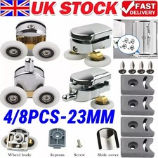 4/8X Replacement 23mm Twin Shower Screen Door ROLLERS/Runners/Wheels Top &Bottom