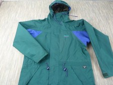 Sprayway Gore Tex Fabric Jacket Mens Medium Green Blue Hooded Waterproof Vintage