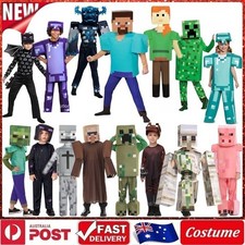 NEW Kids Minecraft Halloween Cosplay Costume Jumpsuit Fancy Dress Party Outfit🎁