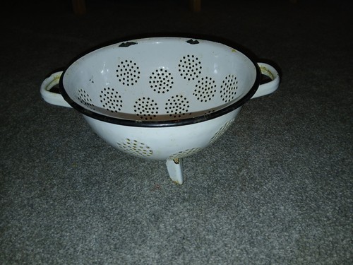 Vintage enamel colander - vintage,