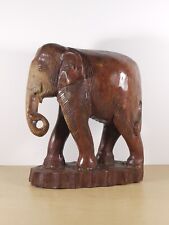 Vintage Large Wooden Asian Elephant Indian Sculpture Hand Carved 310mm Tall