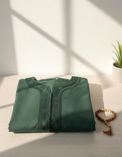 Green Thobe Green Moroccan Gandoura Size M-L - Jubba Djellaba - premium quality