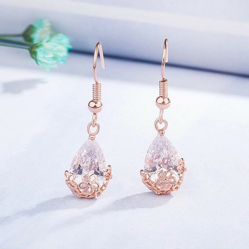 14k rose gold plated simulated - rose,