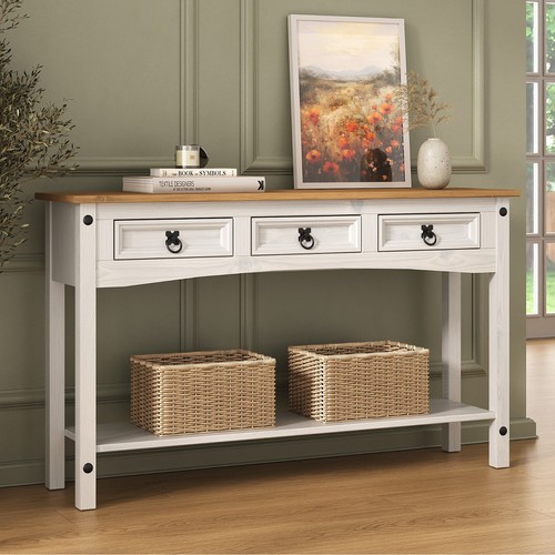 Corona white console table - white, 3