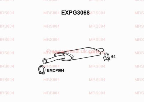 Expg3068 exhaust middle box - middle,