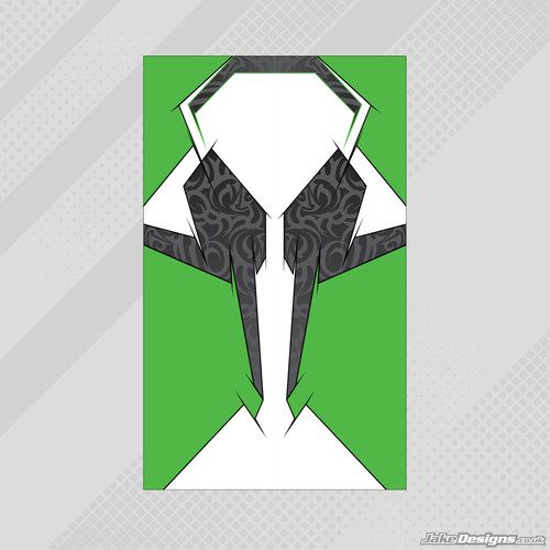 Tribal green trolley sticker - green,