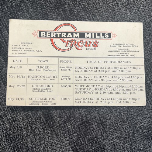 Bertram mills circus route - bertram,