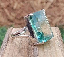 Aquamarine 925 Sterling Silver Band &Statement Ring Handmade ring All size-m-79