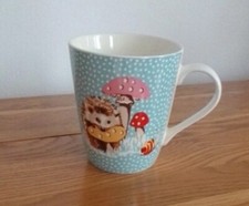 Cath Kidston Stanley Large Blue Polka Dot Mug Gardeners Club Hedgehog Pattern