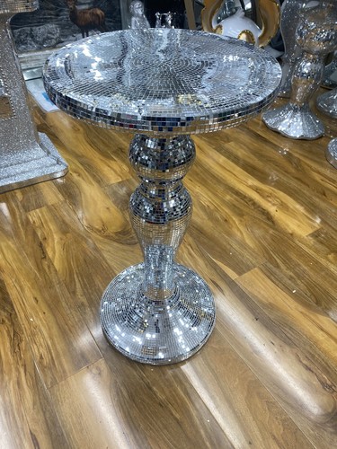 Silver venetian mirrored table - venetian,