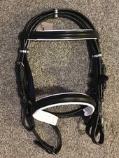 SHETLAND/SMALL PONY CAVESSON BRIDLE WITH REINS & WHITE PADDING SOFT LEATHER