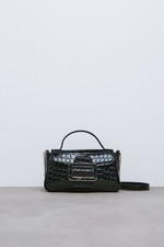 Zara Small Black Faux Leather