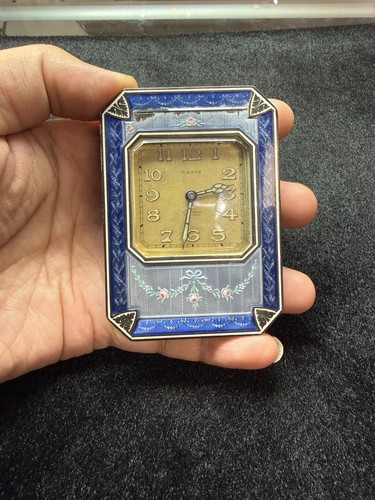 Swiss art deco guilloche blue - deco,