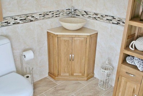 Solid oak bathroom vanity - oak,